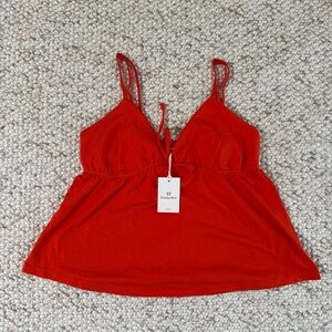 Sunday Best Red Peplum Tank Top